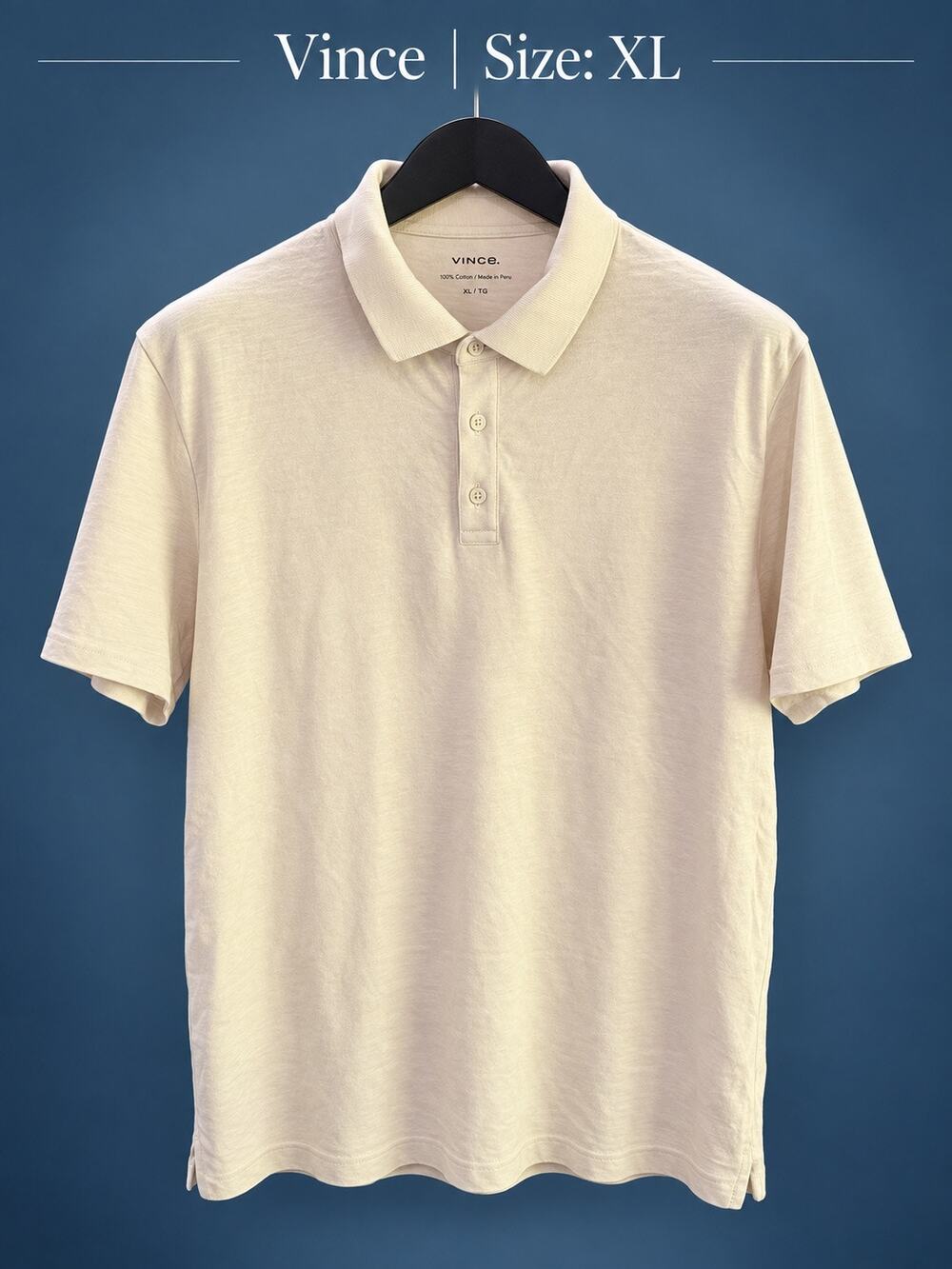 Vince Ivory Cotton Polo Shirt Mens XL NWOT